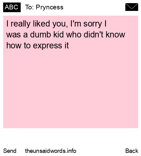 unsent message to Pryncess