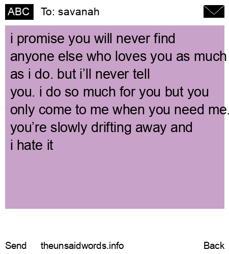 unsent message to savanah
