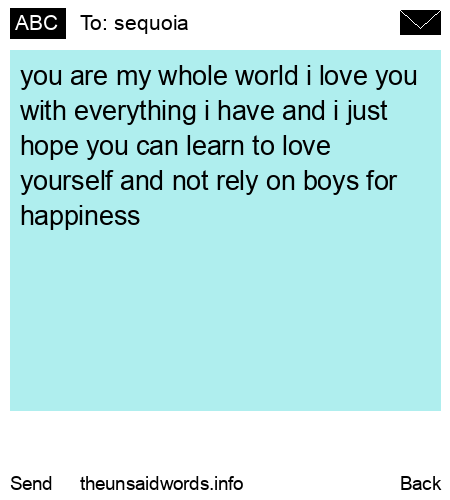 unsent message to sequoia