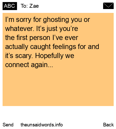 unsent message to Zae