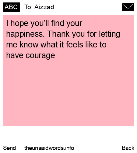 unsent message to Aizzad