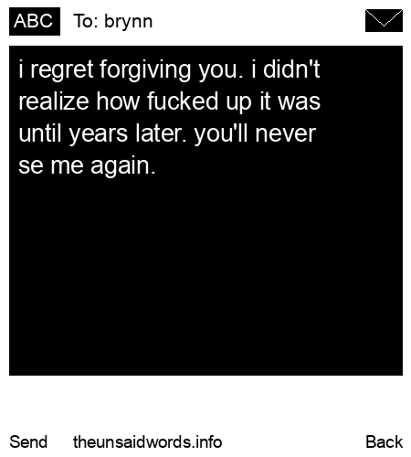 unsent message to brynn