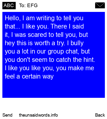 unsent message to EFG