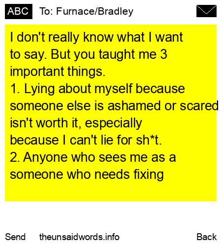 unsent message to Furnace/Bradley