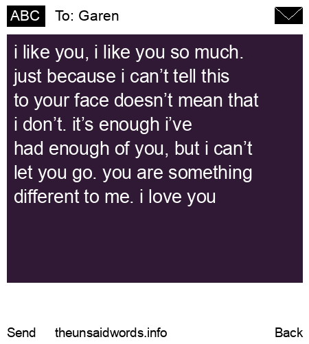 unsent message to Garen