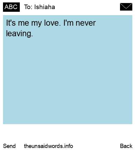 unsent message to Ishiaha 
