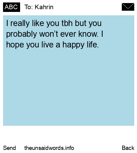 unsent message to Kahrin