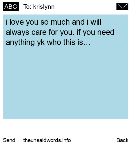 unsent message to krislynn
