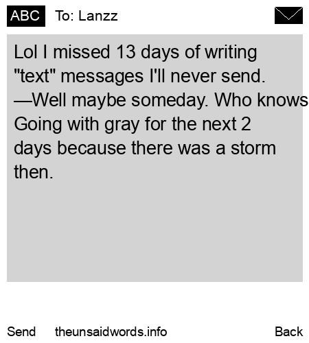 unsent message to Lanzz