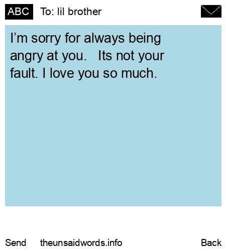 unsent message to lil brother