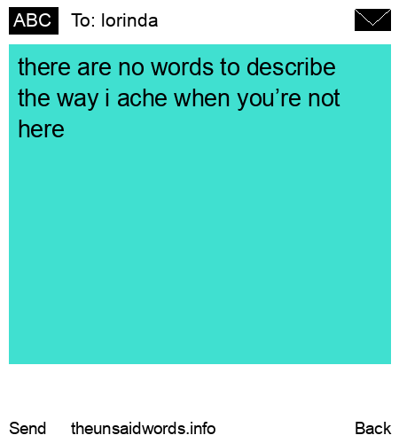 unsent message to lorinda