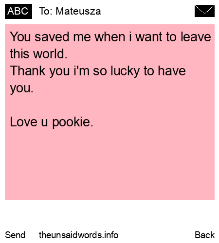 unsent message to Mateusza
