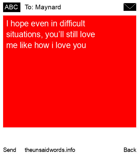 unsent message to Maynard