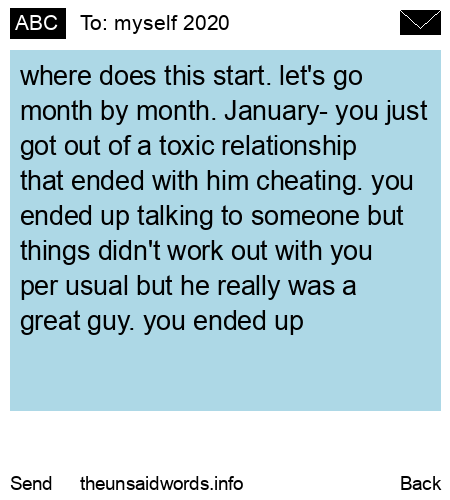 unsent message to myself 2020