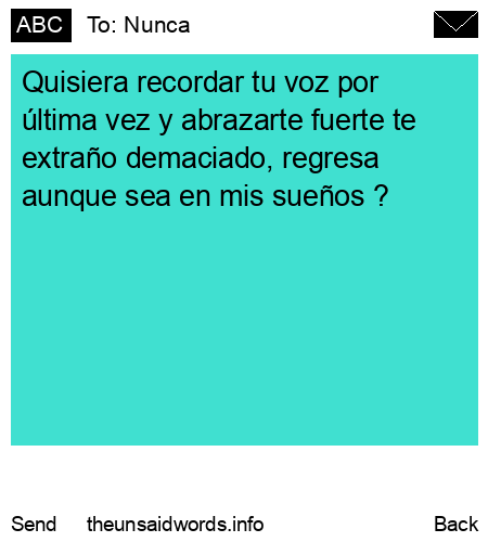 unsent message to Nunca