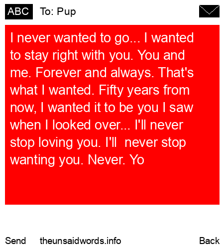 unsent message to Pup