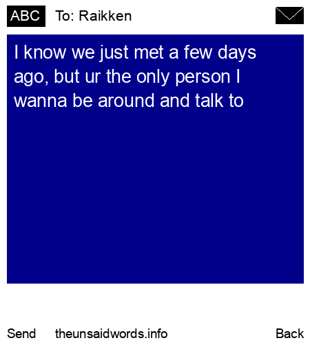 unsent message to Raikken