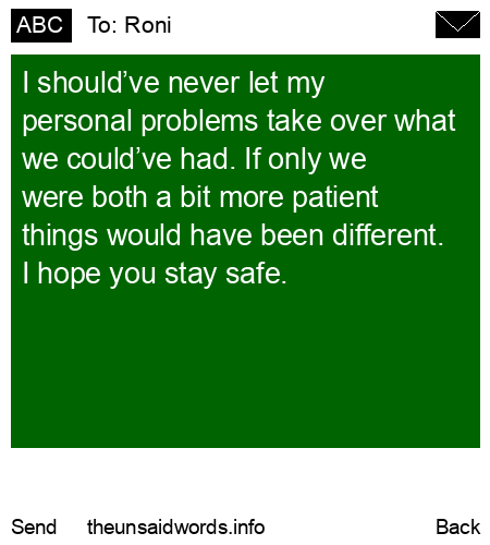 unsent message to Roni