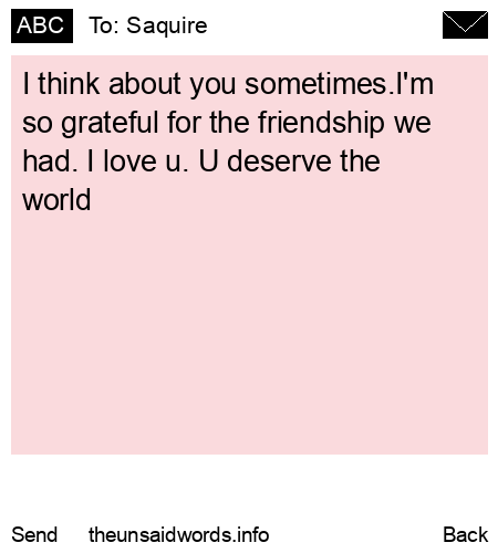 unsent message to Saquire