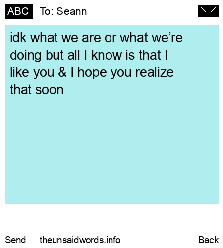 unsent message to Seann