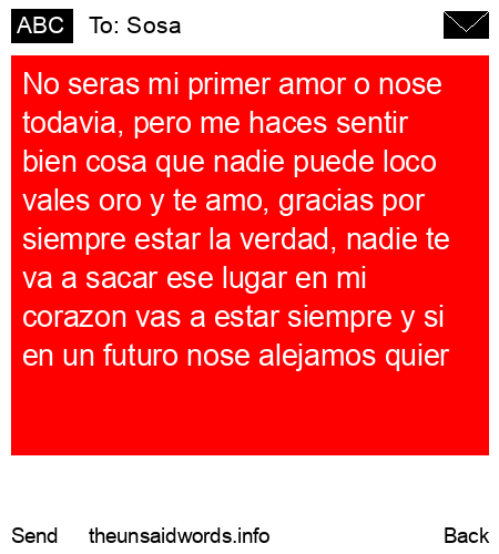 unsent message to Sosa