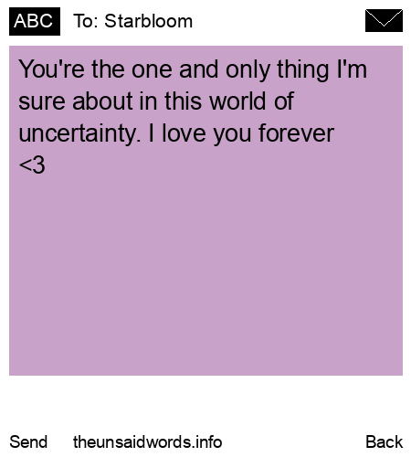 unsent message to Starbloom