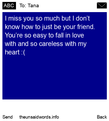 unsent message to Tana