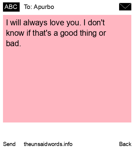 unsent message to Apurbo