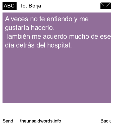 unsent message to Borja