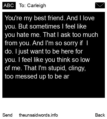 unsent message to Carleigh