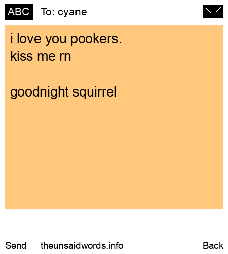unsent message to cyane