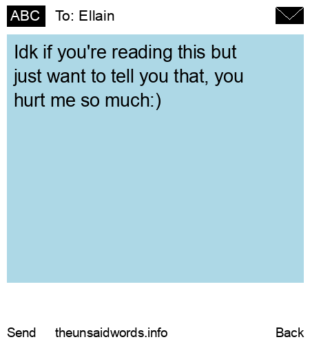unsent message to Ellain