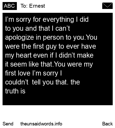 unsent message to Ernest