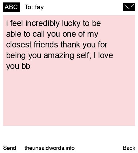 unsent message to fay