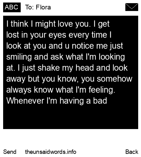 unsent message to Flora