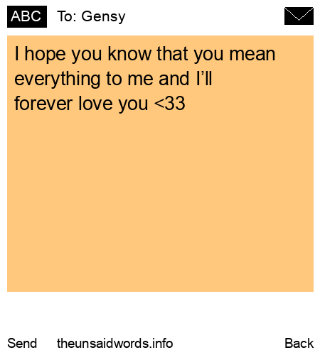 unsent message to Gensy
