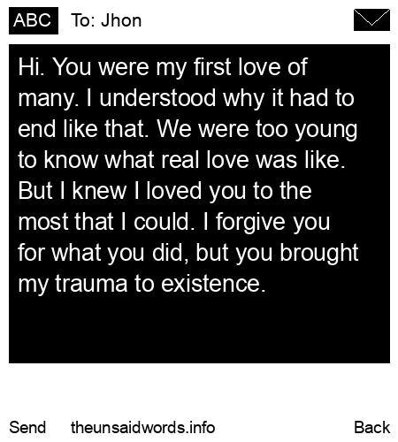 unsent message to Jhon