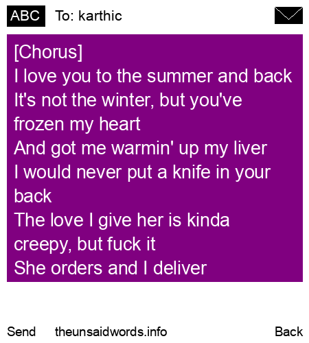 unsent message to karthic