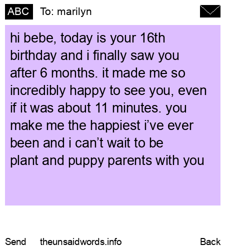 unsent message to marilyn