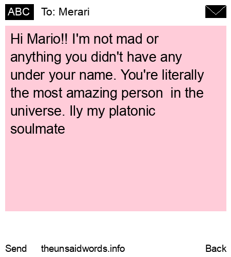 unsent message to Merari