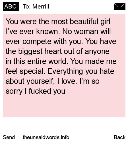 unsent message to Merrill