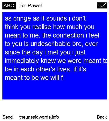 unsent message to Pawel