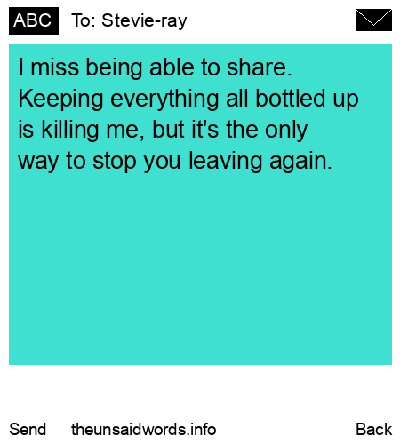 unsent message to Stevie-ray