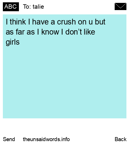 unsent message to talie