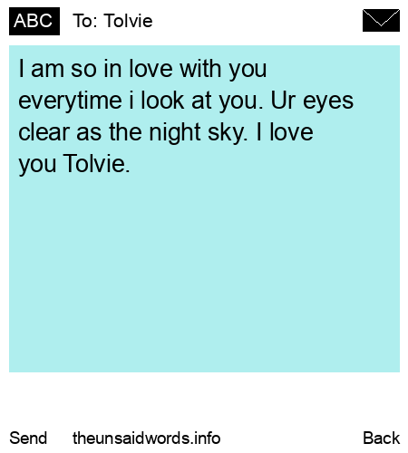 unsent message to Tolvie