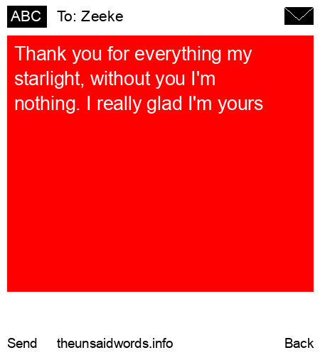 unsent message to Zeeke