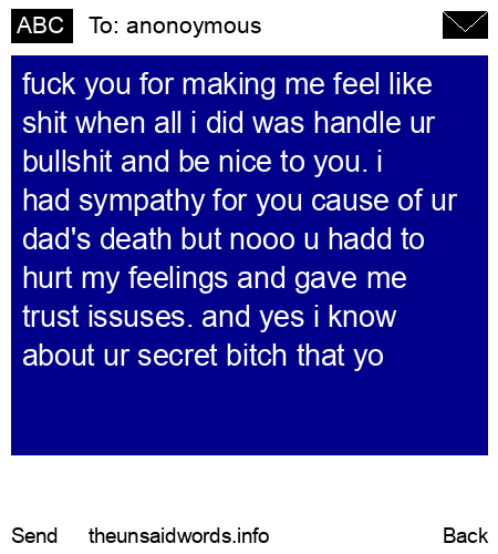 unsent message to anonoymous