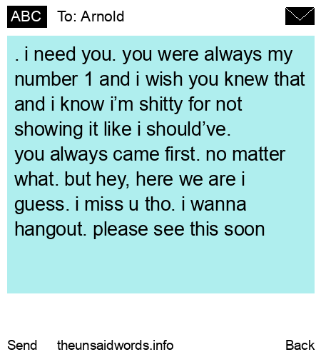 unsent message to Arnold