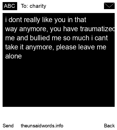 unsent message to charity