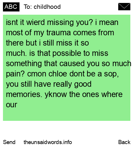 unsent message to childhood